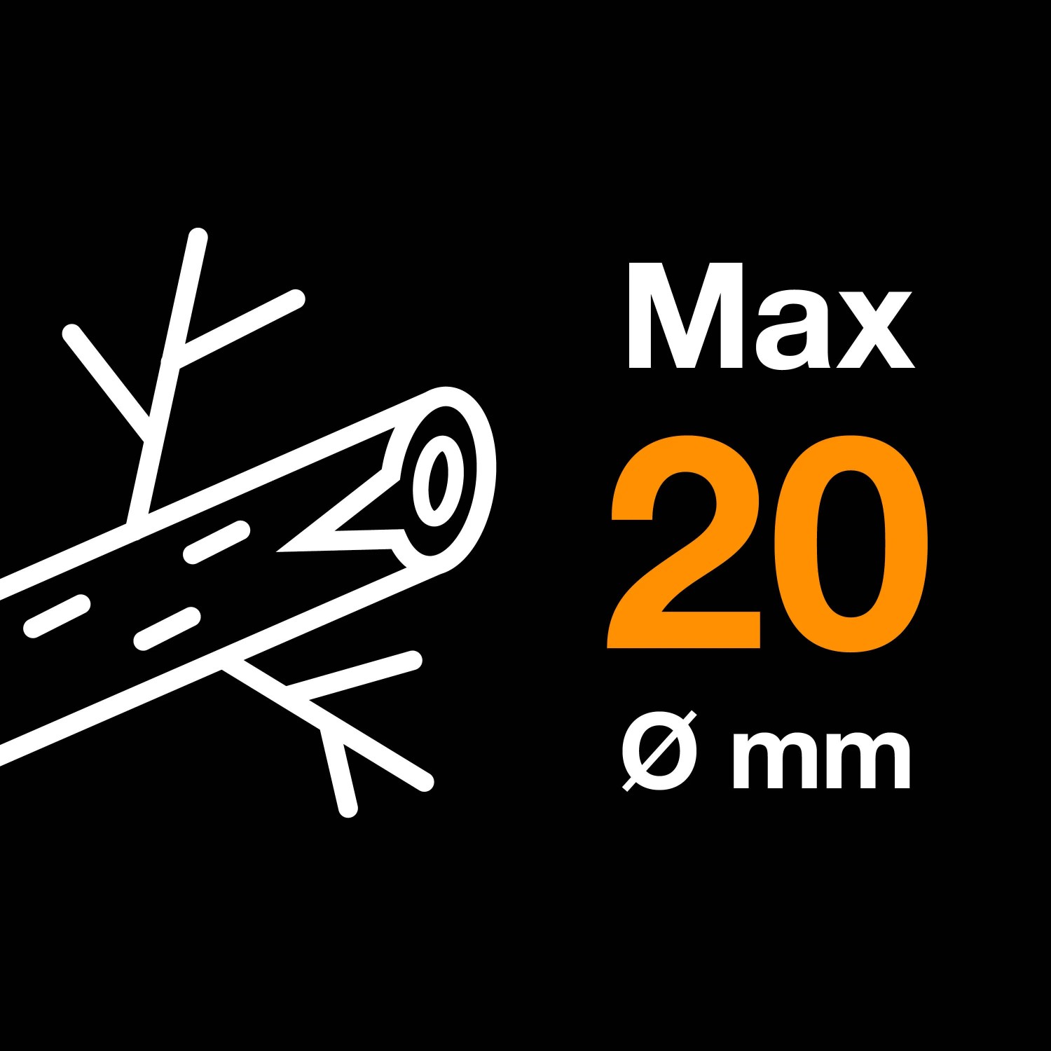 Symbolbild: Max. 20 mm Durchmesser für Fiskars Amboss-Gartenschere P361.