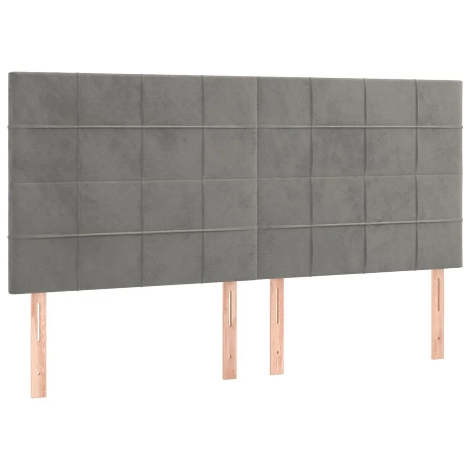 vidaXL Kopfteil Hellgrau 180x5x118/128 cm Samt 3116392