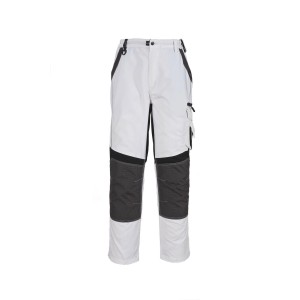 Weiße Herren-Bundhose Job Active Gr. XXXL mit Multifunktionstaschen und Knieverstärkung.