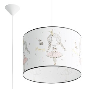 Sollux Lighting Pendelleuchte Princess 40 mit Prinzessin Motiv für Kinderzimmer.
