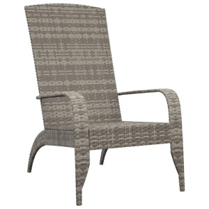 vidaXL Adirondack-Gartenstuhl Grau Poly Rattan 319695