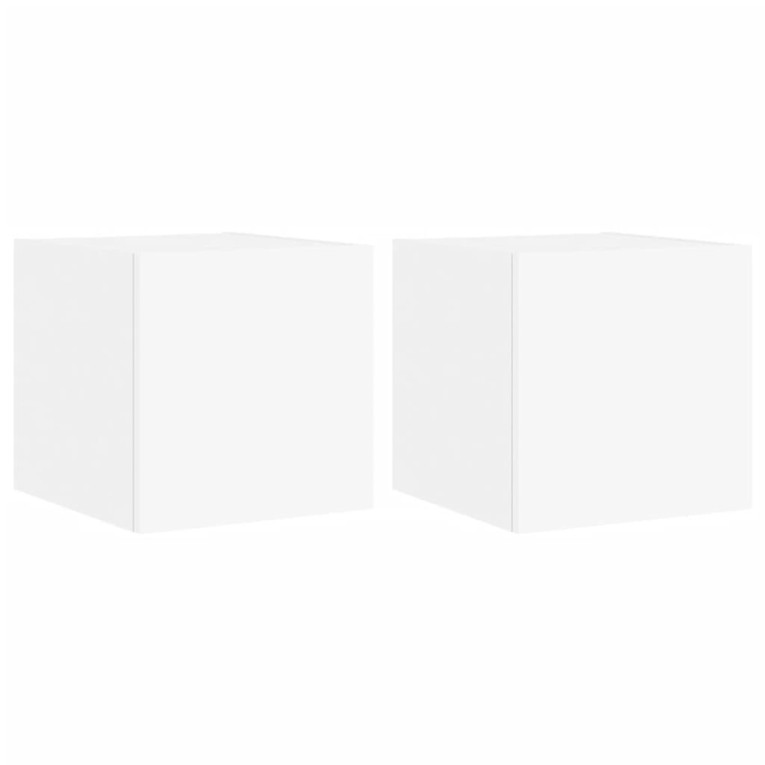 vidaXL TV-Wandschränke mit LED-Leuchten 2 Stk Weiß 30,5x35x30 cm 837219 günstig online kaufen