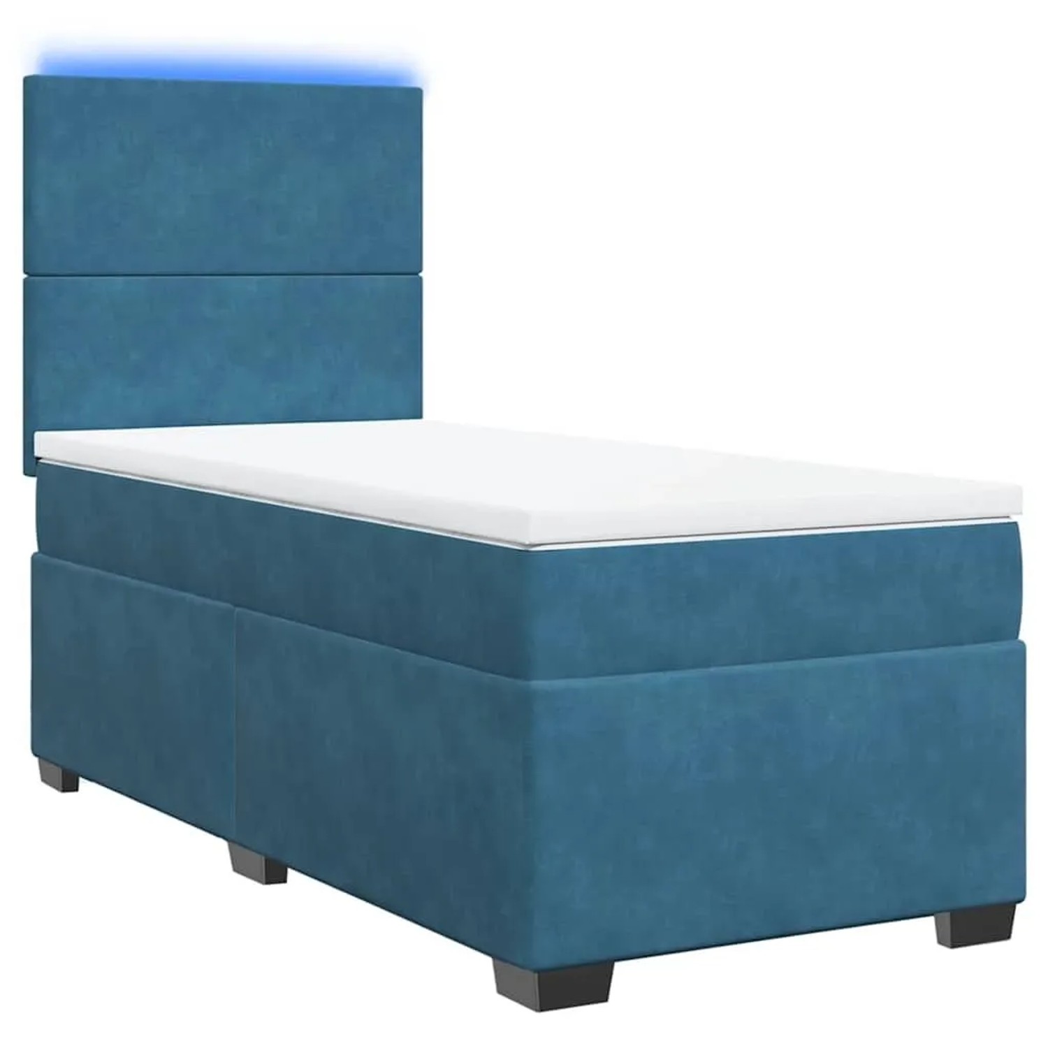 vidaXL Boxspringbett mit Matratze Blau 100x200 cm Samt 3293132 günstig online kaufen