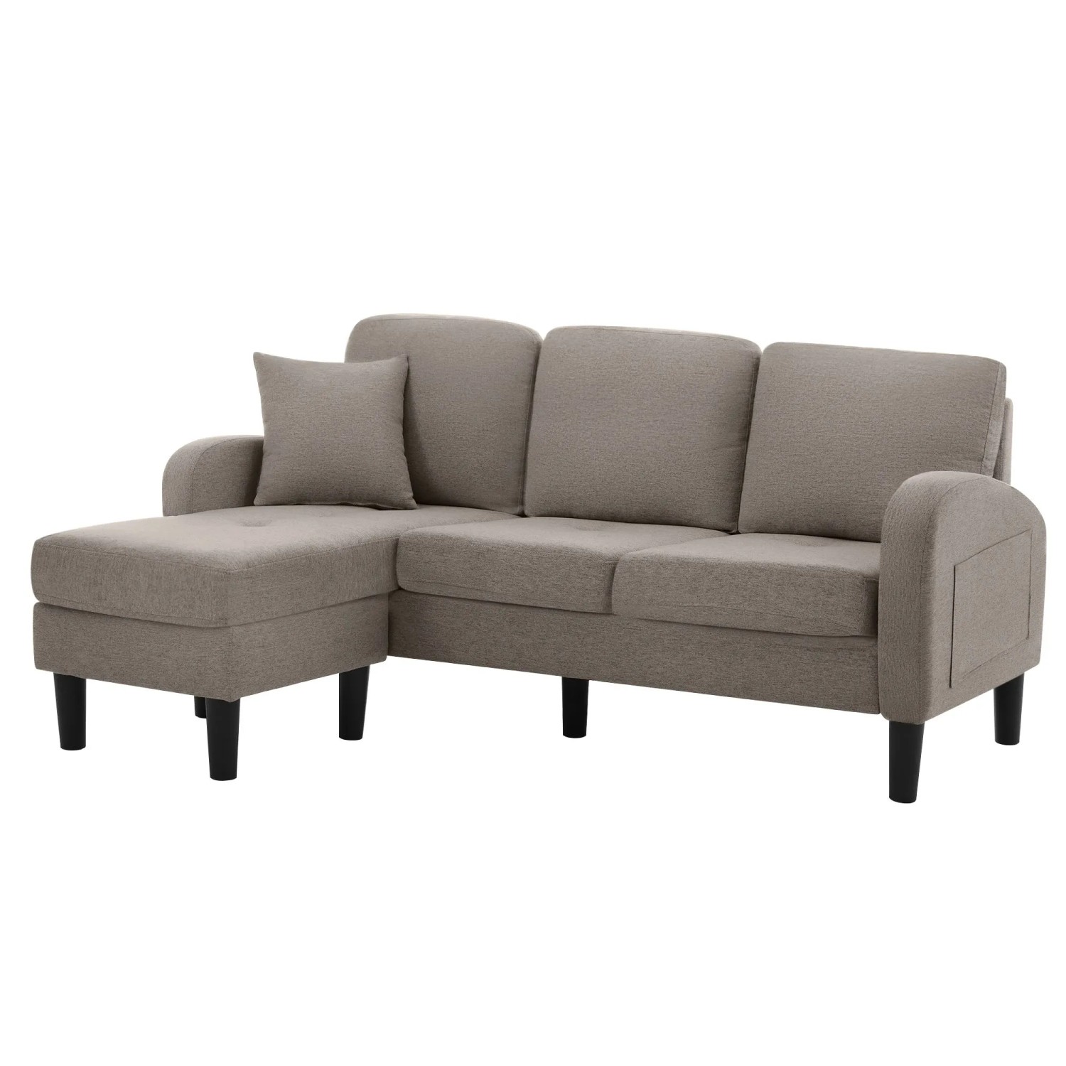 Merax Ecksofa L Form 166 118 77 cm Leinenstoff