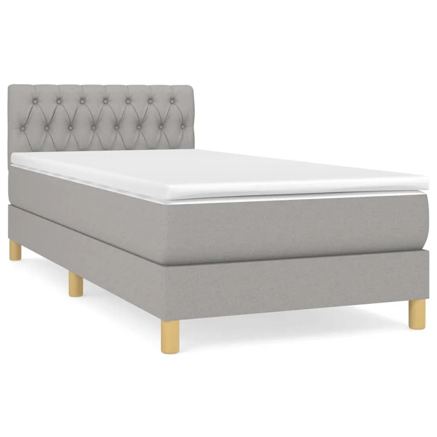 vidaXL Boxspringbett mit Matratze Hellgrau 80x200 cm Stoff 3140809