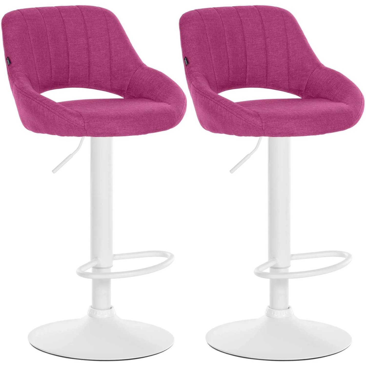 DELUKE 2er Set Barhocker SEGAD Stoff Lila 47x48x85cm Weiß Barstuhl Mit Lehne Tresenhocker Tresenstuhl