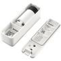 Bosch Smart Home Fenster-/Türsensor II Plus (weiß) mit Batterie und Gehäuse.