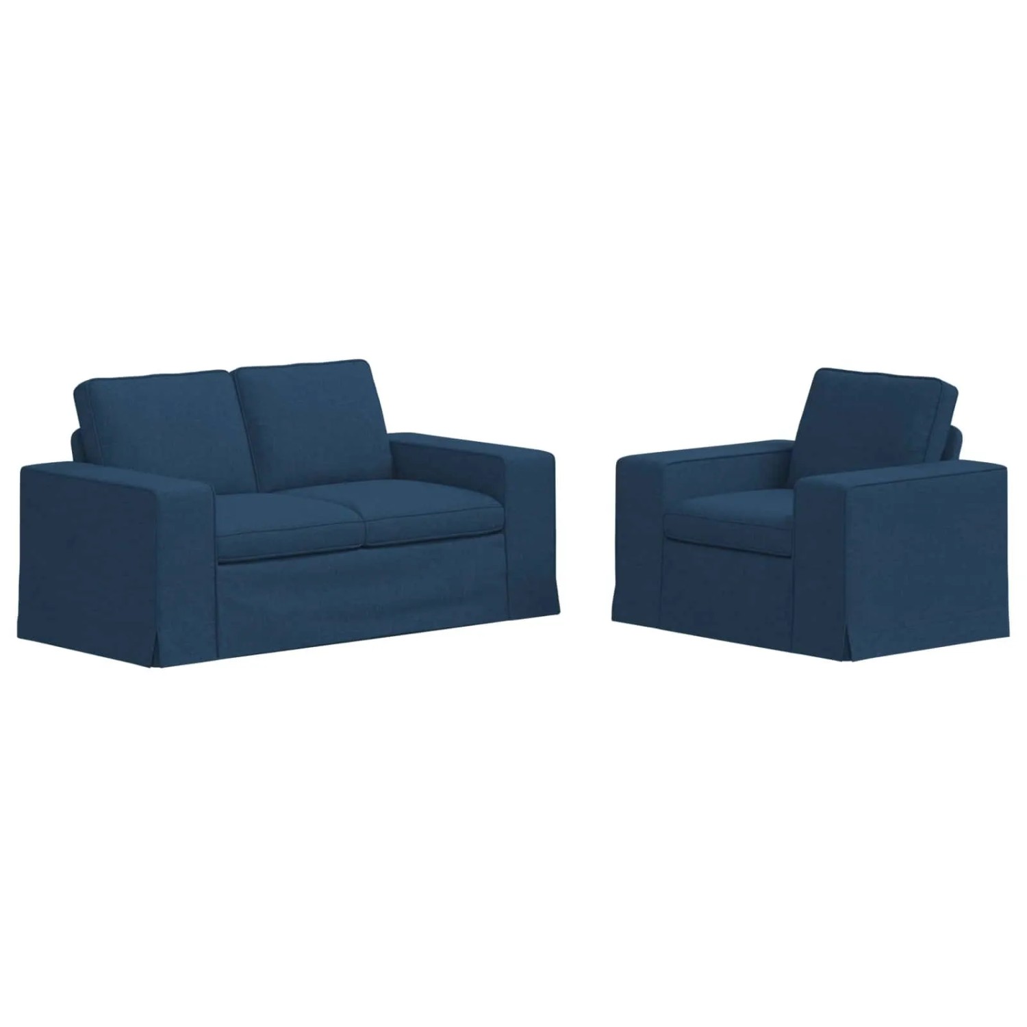 vidaXL Sofa 2-Tlg Blau 182 x 80 x 82 cm Stoff 3407506