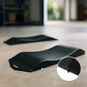 Relaxdays Reifenschoner 2er Set Kunststoff Schwarz Gegen Standplatten 4 cm x 20 cm x 44 cm 0,5 kg