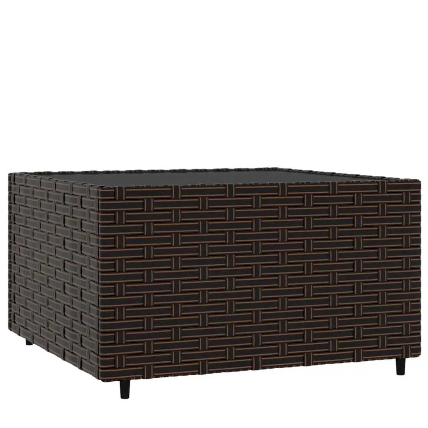 Furnicato Garten-couchtisch Quadratisch Braun 50x50x30 Cm Poly Rattan