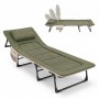 Sekey Campingbett, klappbares Faltbett mit Matratze und Kissen, grün, 193x70x29 cm.
