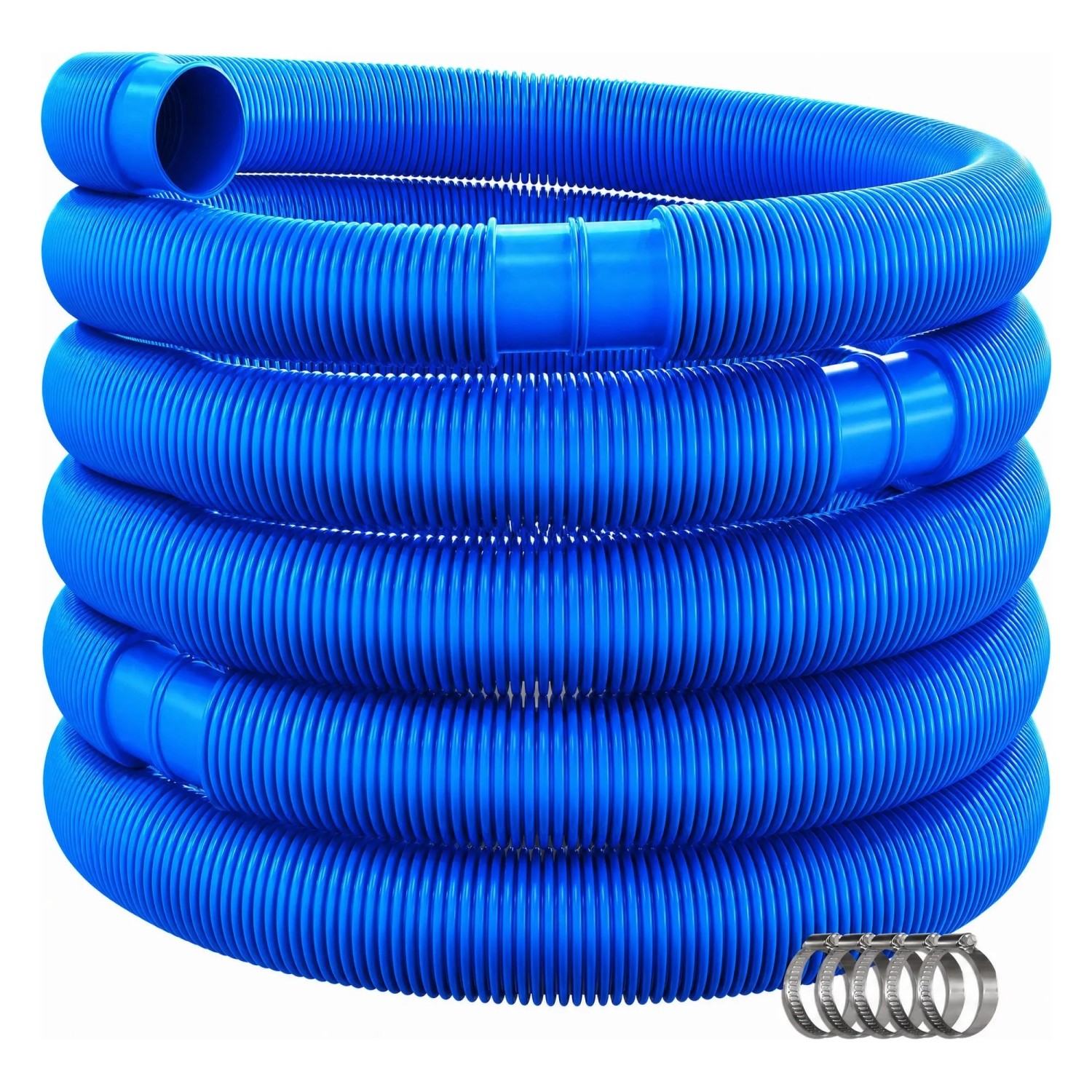 KESSER Poolschlauch Flexibel mit Muffen Länge 10 m Ø 38 mm Blau