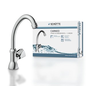 Schütte Carneo Stand-Schwenkventil Chrom, Einhebelmischer für Kaltwasser, 360° schwenkbar.