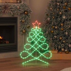 vidaXL Lichterbaum in Weihnachtsbaumform Mehrfarbig 80 x 56 cm PVC 42018958