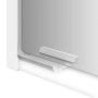 Detailaufnahme: Jokey Batu Spiegelschrank 100 cm, weiße Hochglanzoberfläche, Glasablage.
