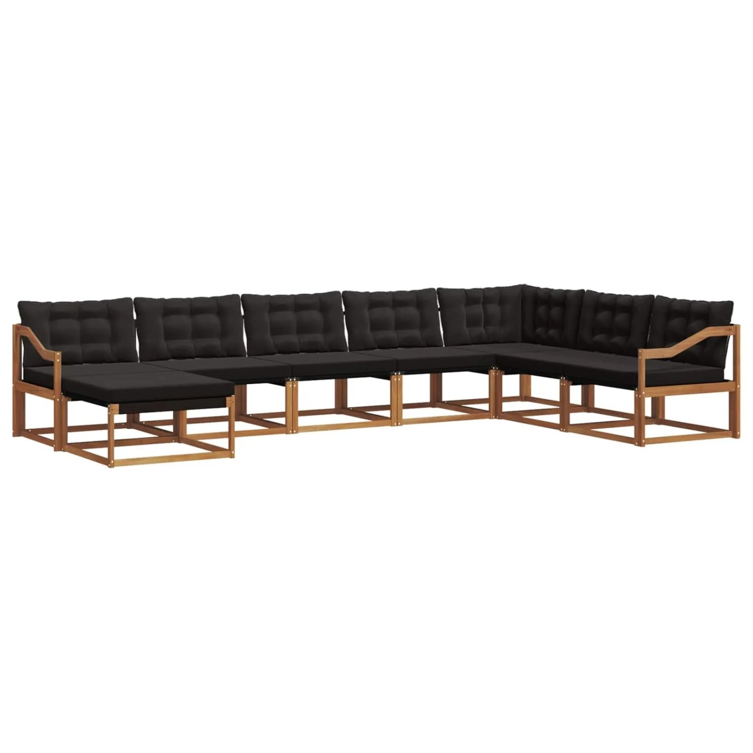 vidaXL Outdoor-Sofagarnitur mit Kissen 24-Tlg Natur und Schwarz 3369755