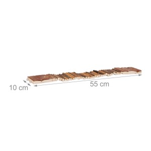 Relaxdays Hängebrücke Schimaholz Metall Biegsam 1,5 cm x 55 cm x 10 cm 240 g
