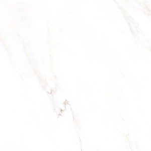 Helle, polierte Feinsteinzeug Bodenfliese in Marmor Optik, 60x60 cm.