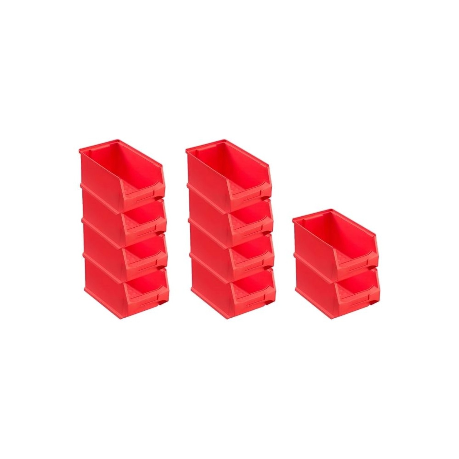 SparSet 10 x Rote Sichtlagerbox 3.0 HxBxT 12,5 x 14,5 x 23,5 cm 2,8 Liter Sichtlagerbehälter Sichtlagerkasten