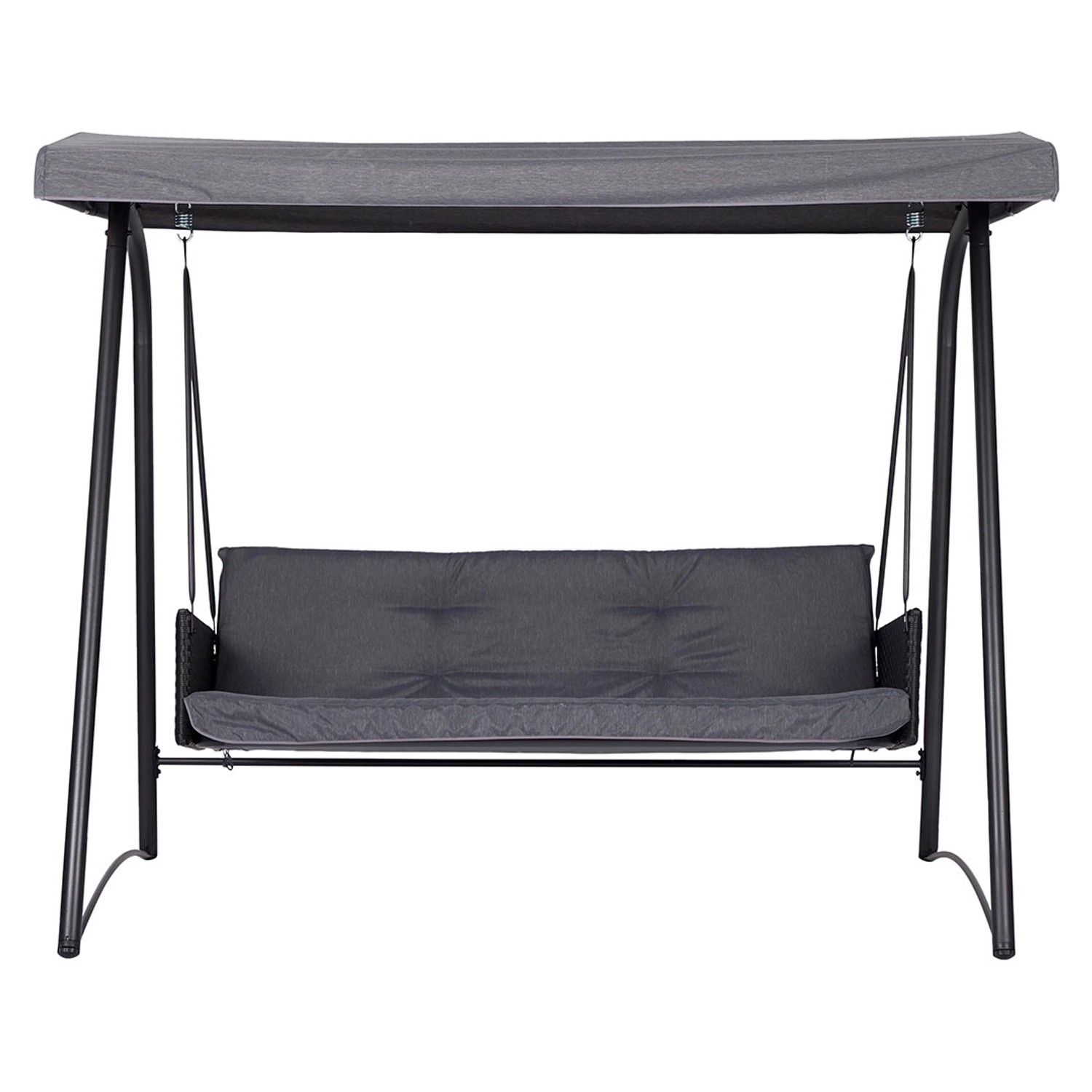 ebuy24 Sanne Hängesofa 3 Person mit Kissen Schwarz Grau