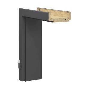Türrahmen Brilant Soft Lunitschwarz, 198,5x86x14,5 cm, Rechtsanschlag. Moderne, matte Türzarge.