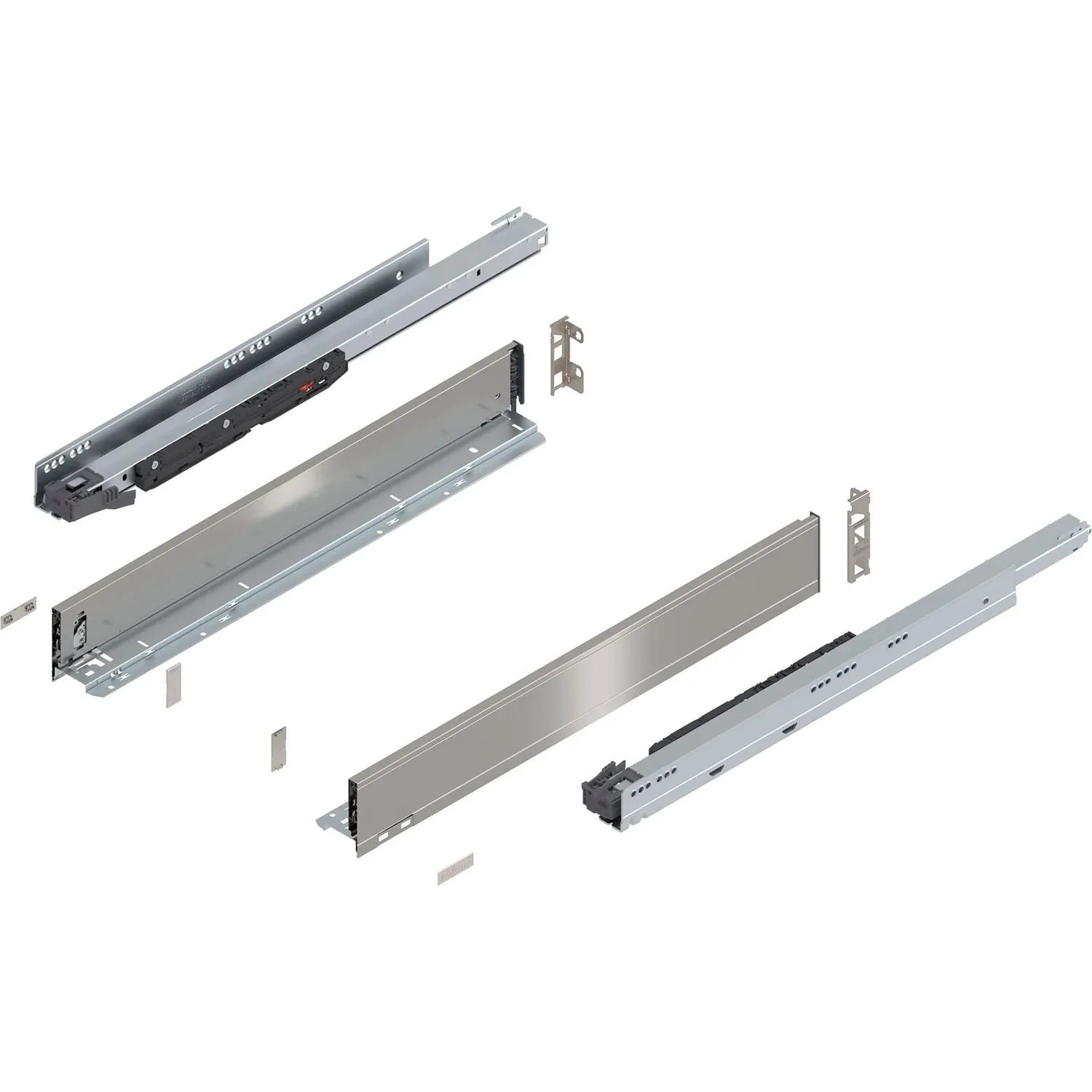Blum Legrabox Pure Set Höhe M Tip-On Vollauszug 650 mm 70 kg Inox 1 Paar