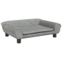 Hellgraues vidaXL Hundebett aus Samt, 70x48x22 cm.