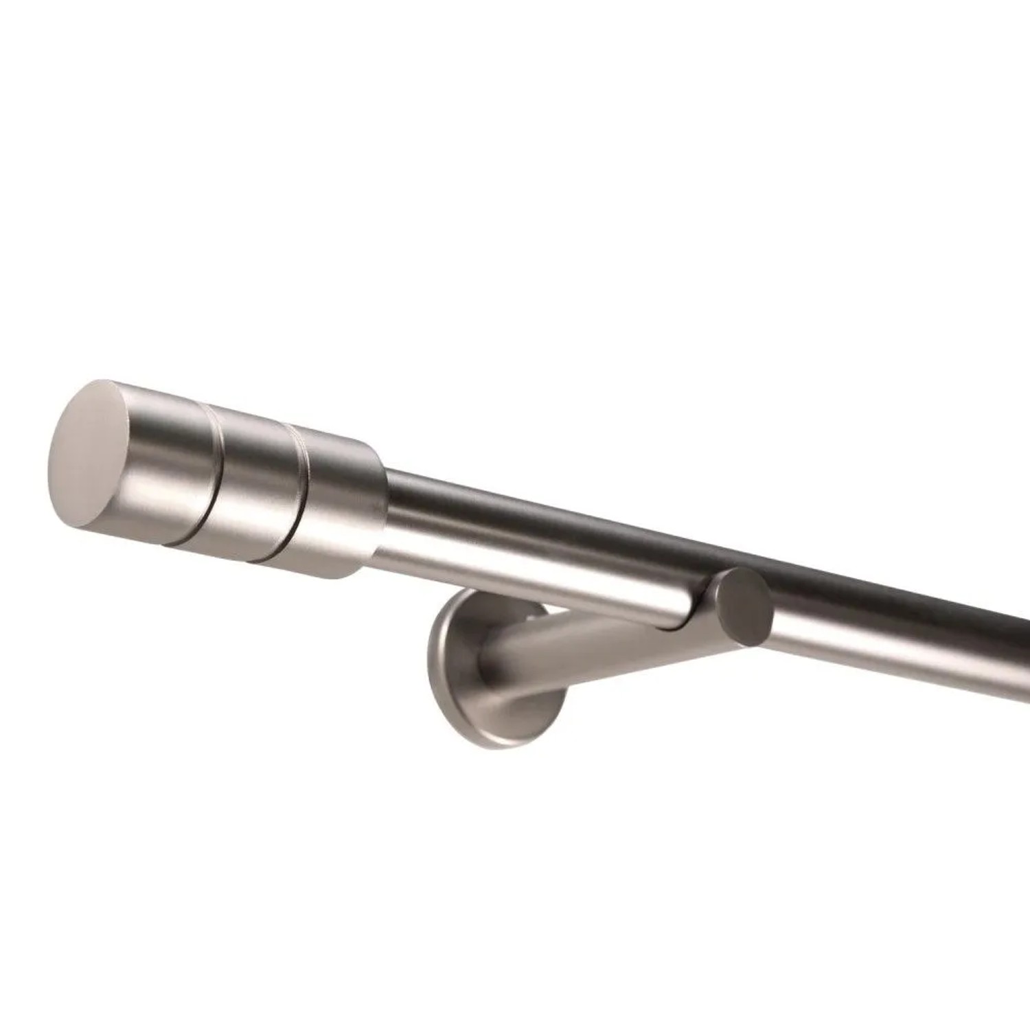 Deco-Raum Gardinenstange nach Maß 1-Lauf Zylinder Ø 25mm Edelstahl-optik 370cm