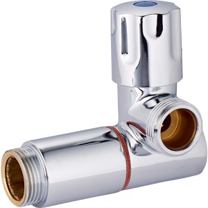 Waschgeräte-Ventil mit Schlauchverschraubung für Wandbatterien, verchromt.