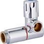 Waschgeräte-Ventil mit Schlauchverschraubung für Wandbatterien, verchromt.