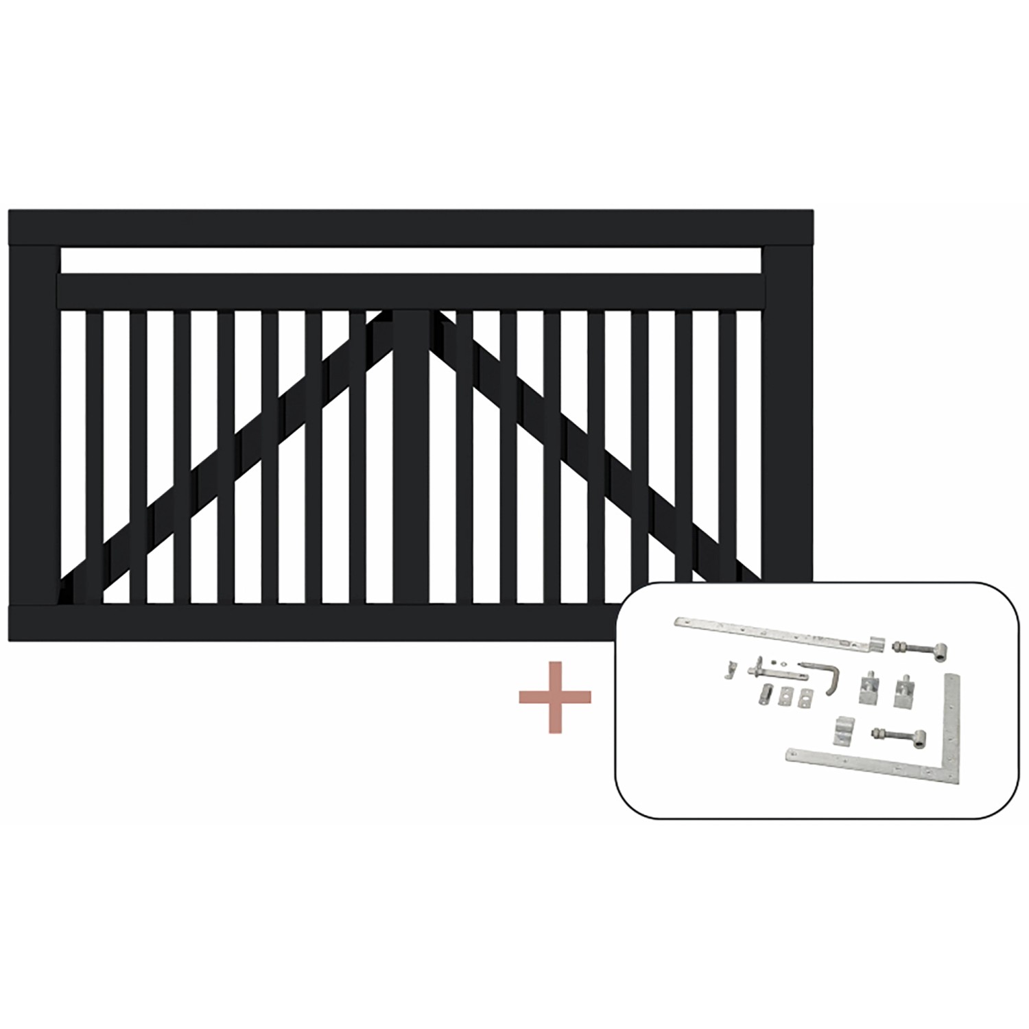 Einzeltor Linea Nadelholz Schwarz 150 cm x 80 cm günstig online kaufen