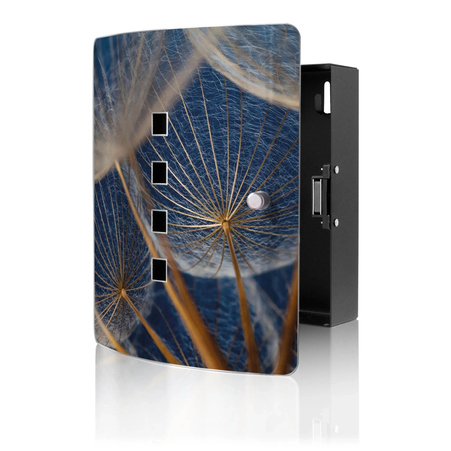 Banjado Design Schlüsselkasten Aus Edelstahl Für 10 Schlüssel 24x21,5x7cm Mit Magnetverschluss Motiv Verblüht