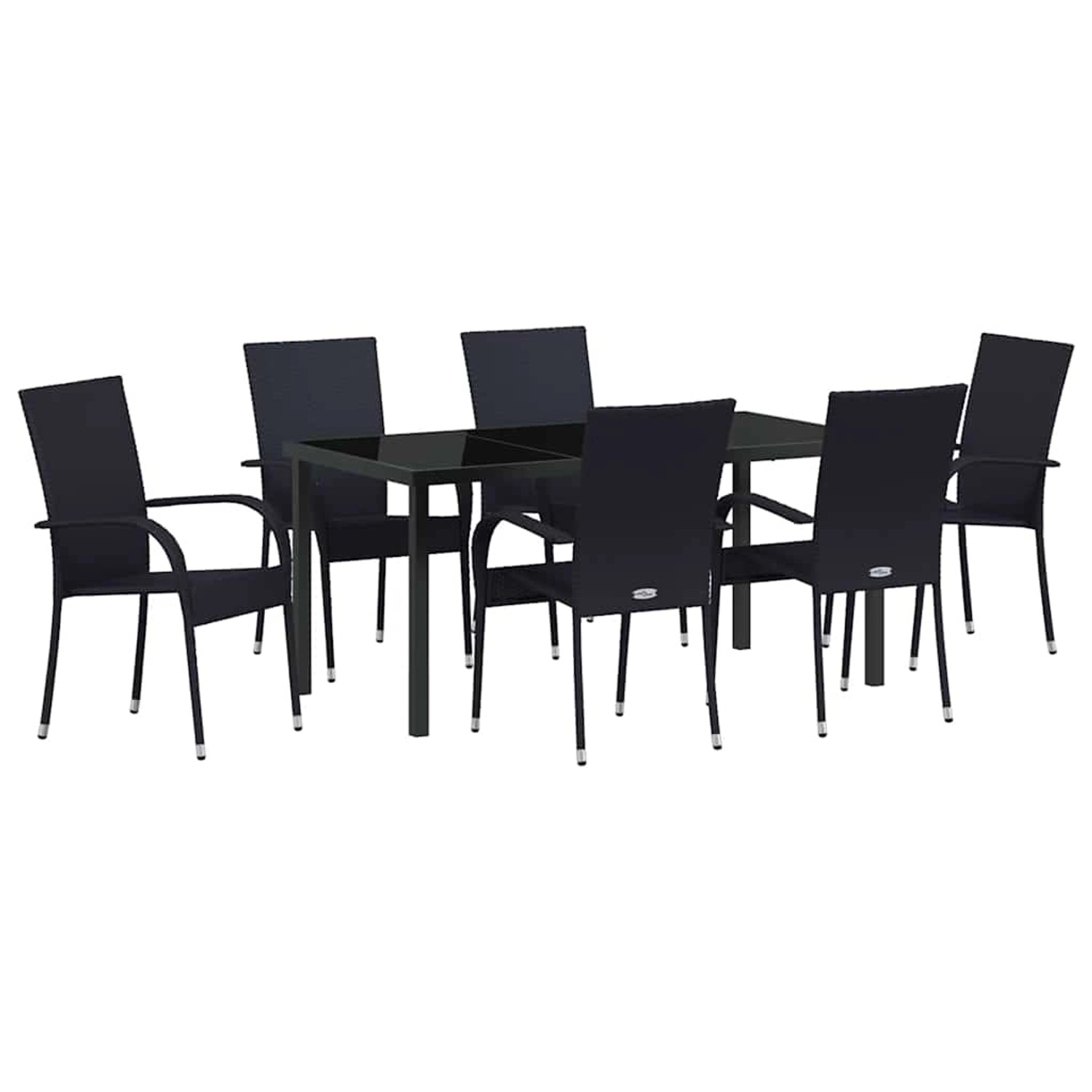vidaXL Garten Essgruppe 7-Tlg Schwarz Poly Rattan 3379405 günstig online kaufen