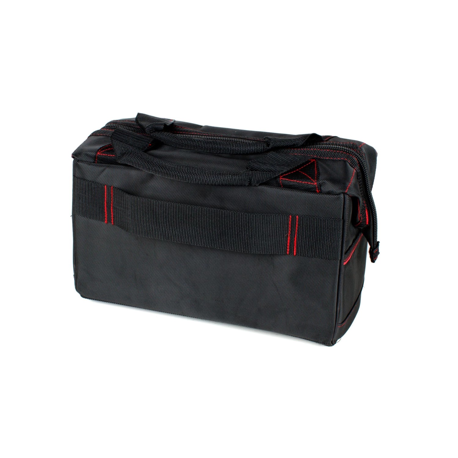 Mephisto Werkzeugtasche "Nova", robust, schwarz mit roten Akzenten, Teil eines Werkzeugtrolleys.