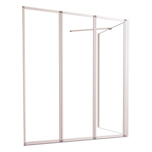 AICA Badewanneaufsatz, 120x140cm, weiß, faltbar mit 75cm Seitewand aus ESG Sicherheitsglas.