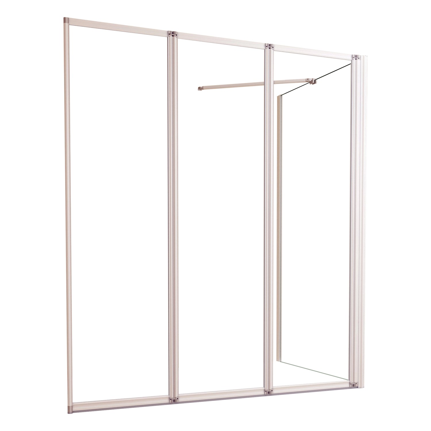 AICA 120x140cm Weiß 3-ftg. Faltbare mit 75cm Seitewand Badewanneaufsatz 4mm günstig online kaufen
