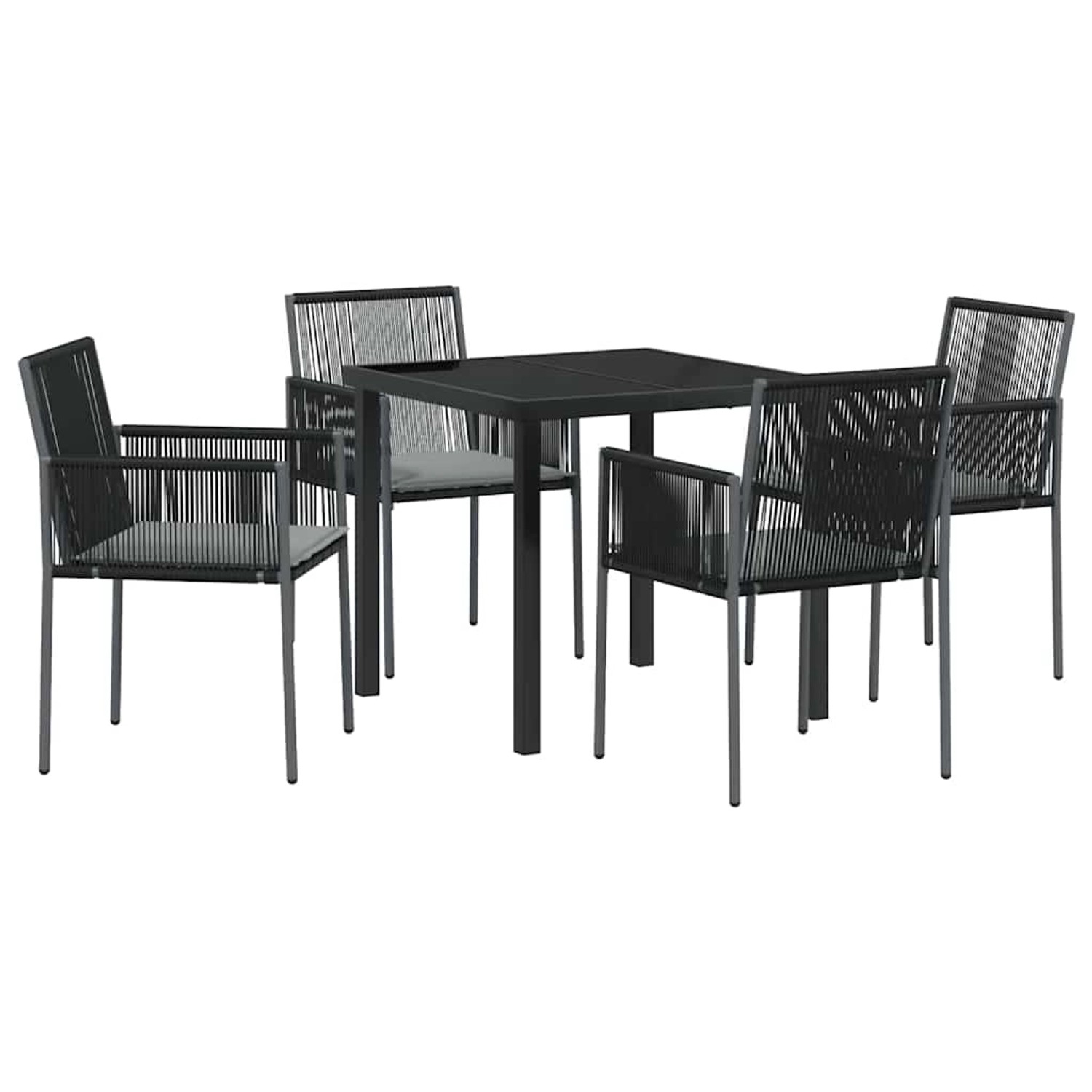 vidaXL Garten Essgruppe 5-Tlg Schwarz Poly Rattan 3379108 günstig online kaufen