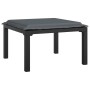 vidaXL Fußhocker, Teil des 8-tlg. Garten-Lounge-Sets in Schwarz/Grau. Gartenmöbel aus Polyrattan mit grauem Kissen.