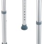 Wenko Duschhocker Secura, weiß, höhenverstellbar mit Aluminiumbeinen und grauen Füßen.