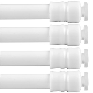 4er-Pack weiße Bestlivings Klemmstangen mit Schraubtechnik, 100-140 cm, für Stil- & Seilspanngarnituren.
