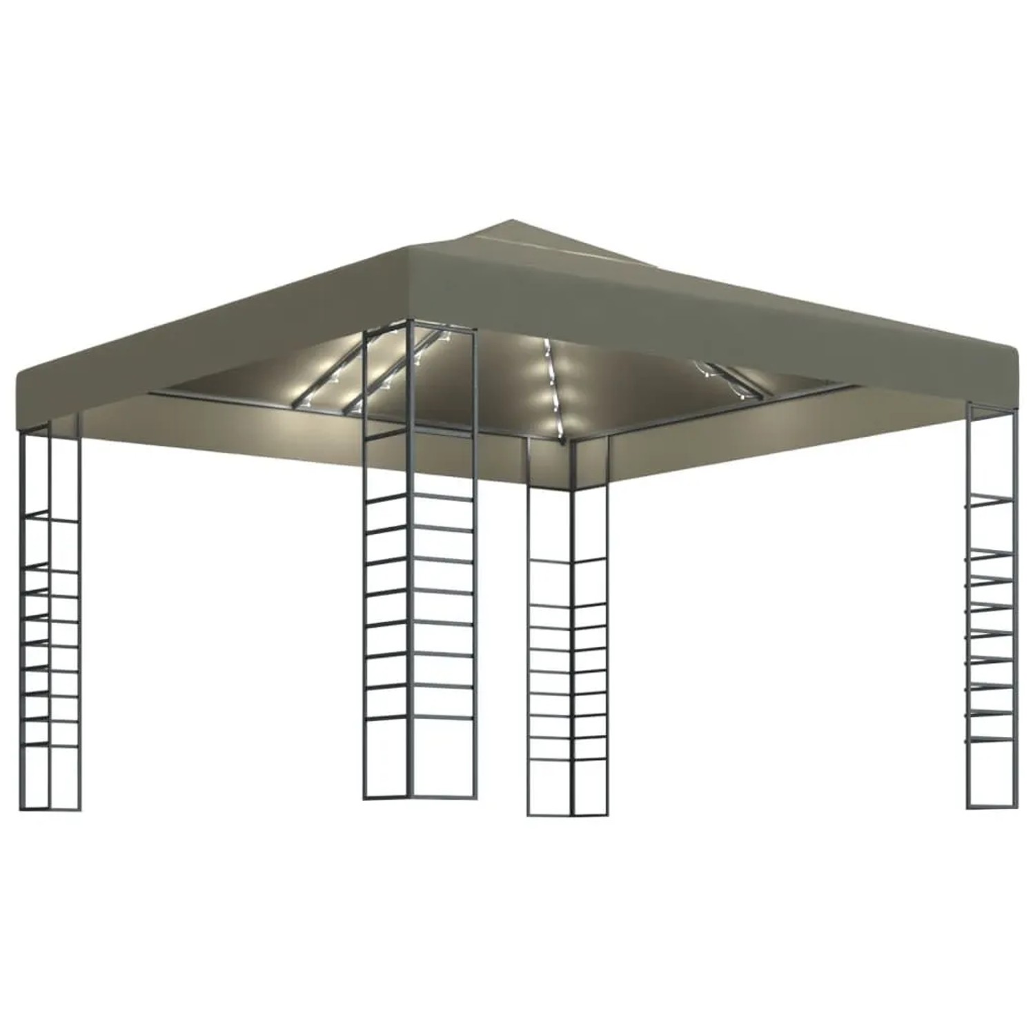 vidaXL Gartenzelt mit LED-Lichterkette 3x3 m Taupe 3070309