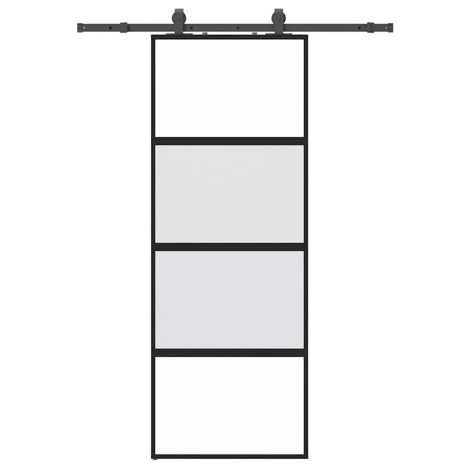 vidaXL Schiebetür mit Beschlag Schwarz 76x205 cm Hartglas 3375917 günstig online kaufen