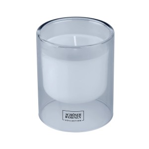 Schöner Wohnen Duftkerze L Cotton im blauen Glas, 9x11cm. Duftkerze mit Baumwoll-Duft.
