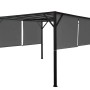 Graue MCW Pergola Beja 4x3m mit stufenlos regulierbarem Schiebedach für Terrasse.