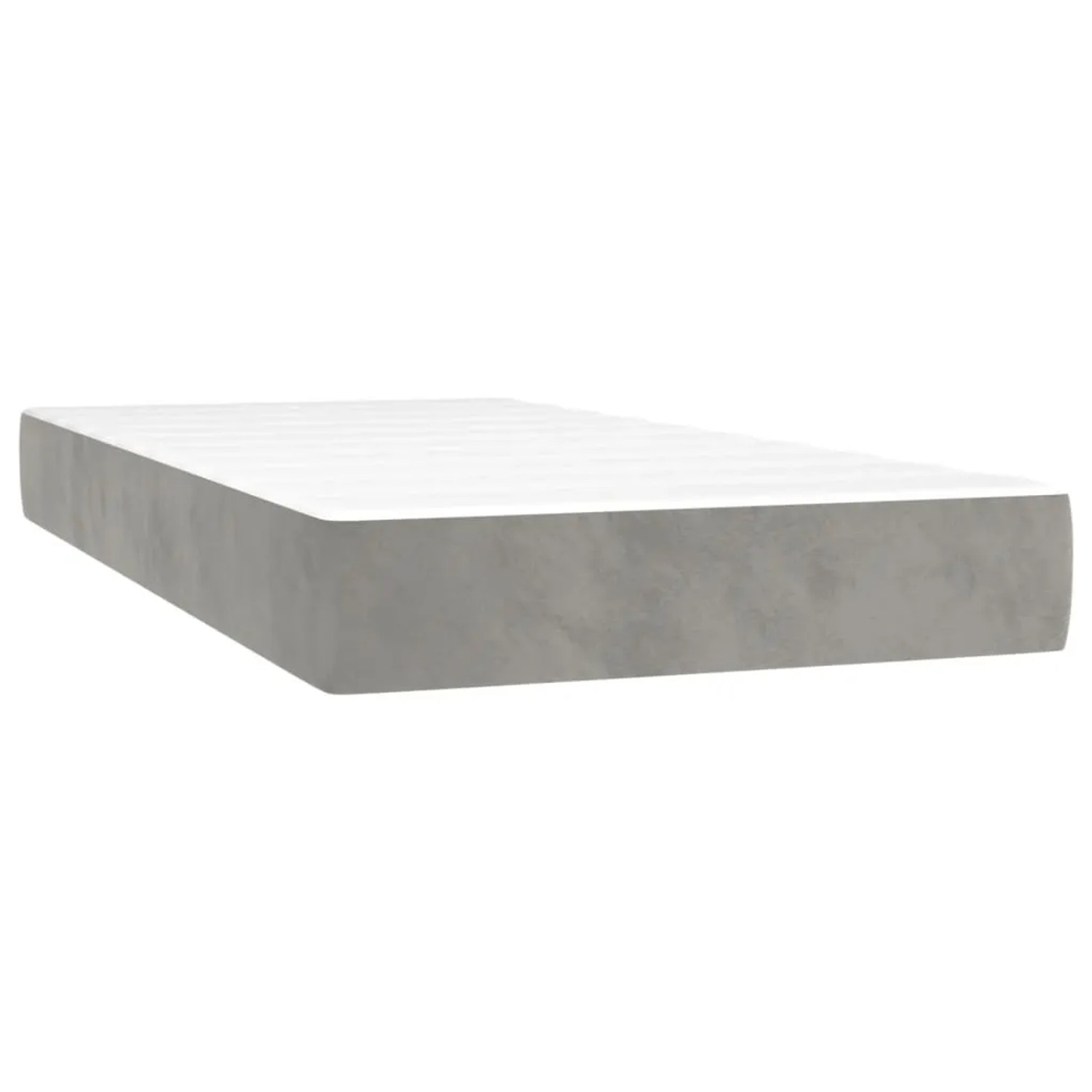 Boxspringbett Matratze, hellgrauer Samt, 100x200 cm. Bequeme Schlafunterlage für erholsame Nächte.