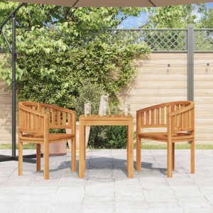 vidaXL Bananenstühle 2 Stk Massivholz Teak 48019