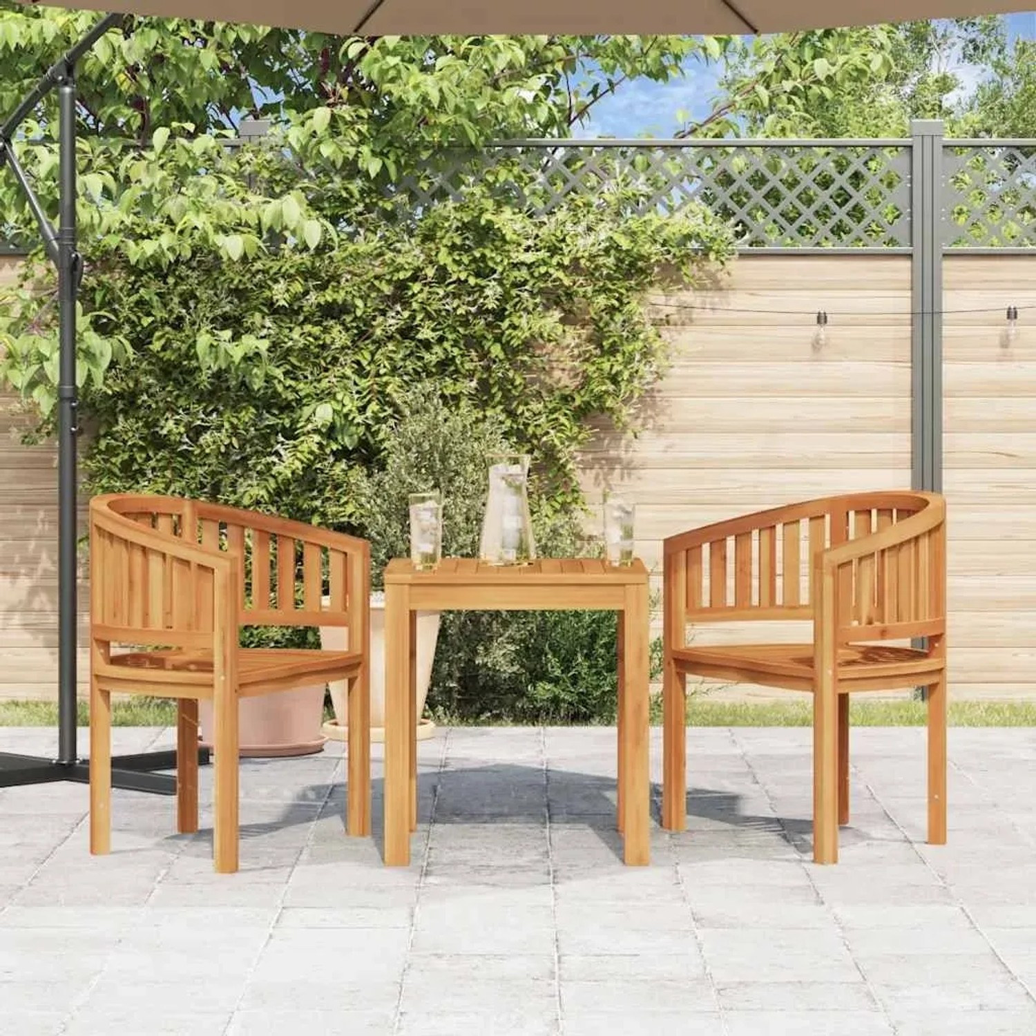 vidaXL Bananenstühle 2 Stk Massivholz Teak 48019_3