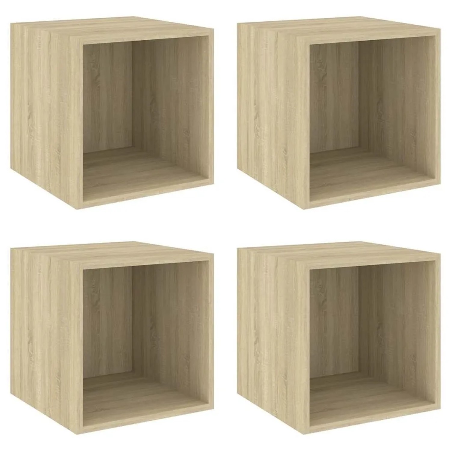 vidaXL Wandschränke 4 Stk. Sonoma-Eiche 37x37x37 cm Holzwerkstoff 805455