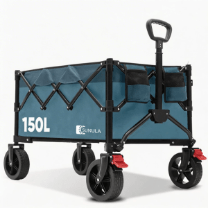 Sunula Bollerwagen, faltbar, grün, mit 120 kg Tragkraft für Camping & Freizeit.