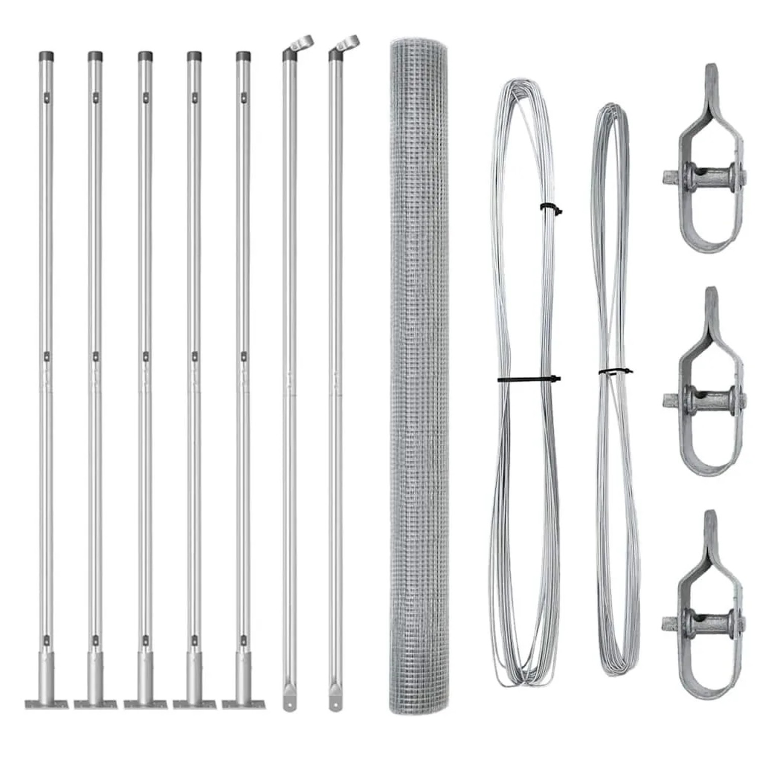 vidaXL Zaunpfosten Silber 10 x 1,5 m 12 x 12 mm Maschenweite Stahl 3352293 günstig online kaufen